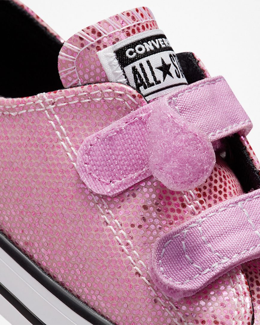 Girls' Converse Chuck Taylor All Star Easy-On Glitter Low Top Shoes Pink / Black | AU E956CH